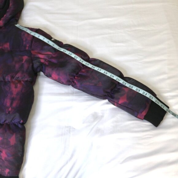 Host Pick Appaman Girls Down Puffer Jacket Hip Length Hooded Purple Black 14 - Picture 15 of 16